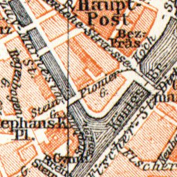 Strassburg (Strasbourg) city map, 1906