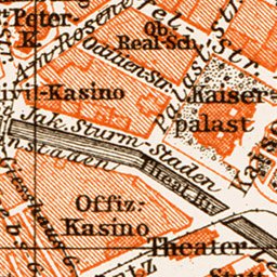 Strassburg (Strasbourg) city map, 1909
