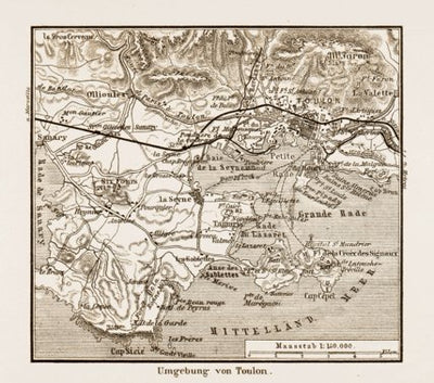Map of the environs of Toulon, 1913