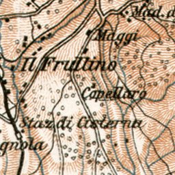 Monti Lepini region map, 1909