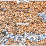 Danube River course map from Passau to Ottensheim, 1911