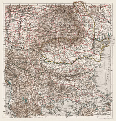 General Map of the Balkan Countries, 1905