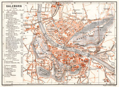 Salzburg town plan, 1913
