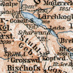 Salzkammergut region map (southern part), 1910