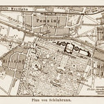 Map of the Schönbrunn palace environs in Vienna (Wien), 1903