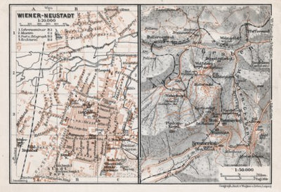 Wiener Neustadt town plan, 1910