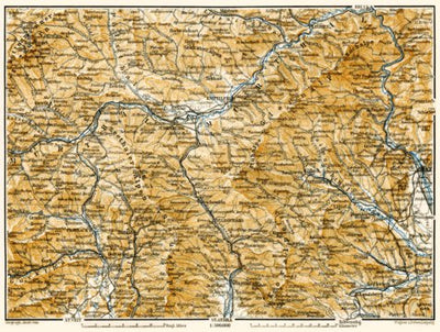 Map of the Steyr (Steirische) and Carinthian (Kärntner) Alps from Murau to Graz, 1906