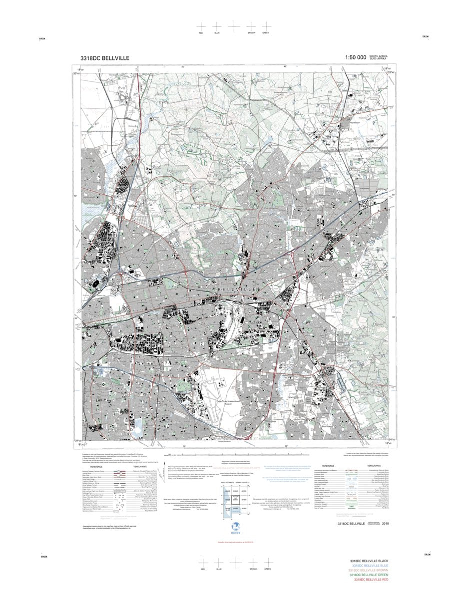 3318DC BELLVILLE Map by Chief Directorate National Geospatial
