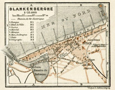 Blankenberge town plan, 1909