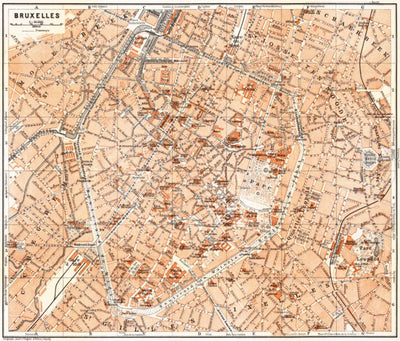 Brussels (Brussel, Bruxelles) town plan, 1904