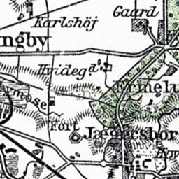 Dyrehave and environs map (Jægersborg Dyrehave in Copenhagen), 1931
