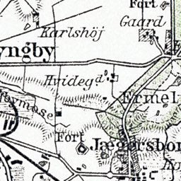 Dyrehave and environs map (Jægersborg Dyrehave in Copenhagen), 1929