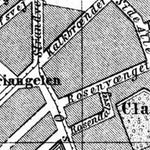Copenhagen (Kjöbenhavn, København) central part map, 1887