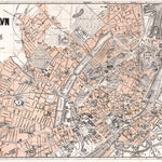 Copenhagen (Kjöbenhavn, København) town plan, 1913