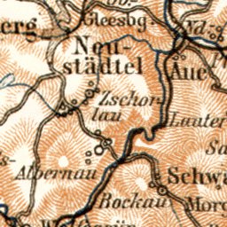Erzgebirge (Ore) Mountains map, 1911