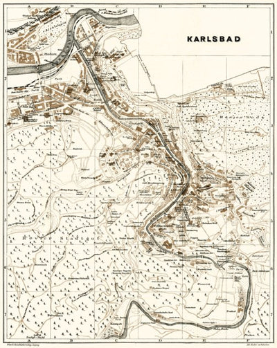 Karlsbad (Karlový Vary) town plan, 1908