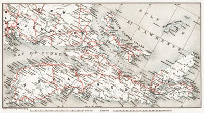 Map of the Maritime Provinces (Maritimes), 1907