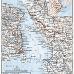 Öresund (the Sound, Øresund), general map. With Kullen map and Helsingör (Helsingør) plan, 1910