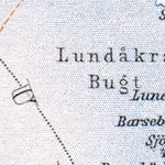Öresund (the Sound, Øresund), general map. With Kullen map and Helsingör (Helsingør) plan, 1911