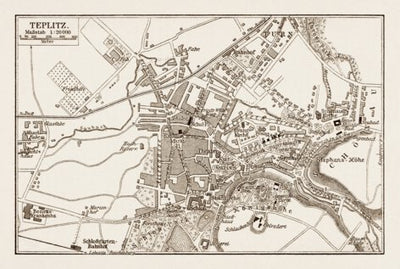Teplitz (Teplice) town plan, 1903