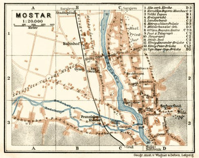 Mostar town plan, 1929
