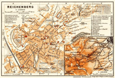 Reichenberg (Liberec), town plan, 1913