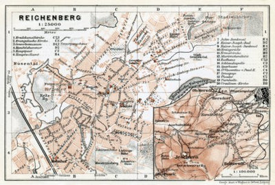Reichenberg (Liberec), town plan, 1910