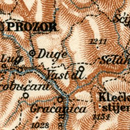 Bosnian Highlands from Sarajevo to Mostar. Environs of Sarajevo map, 1929