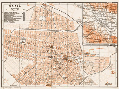 Sofia (София) town plan, 1914