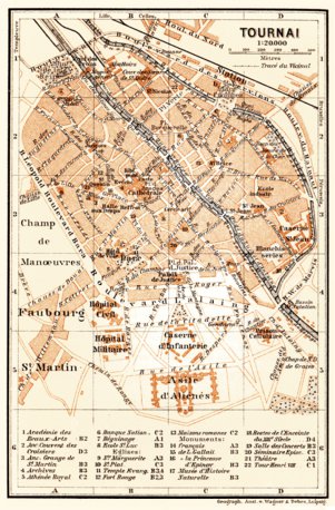 Tournai town plan, 1904