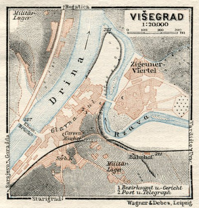 Višegrad town plan, 1929