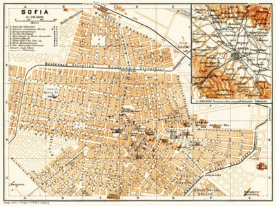 Sofia (София) town plan, 1905