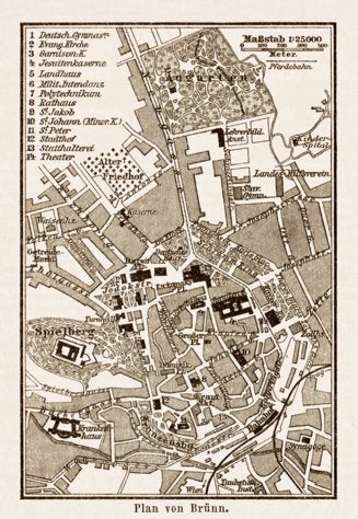 Brünn (Brno) town plan, 1903