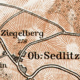 Aussig (Ústí nad Labem) and environs map, 1910