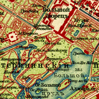 План Царского Села, ок. 1910. Map of the town of Tsarskoe Selo, about 1910