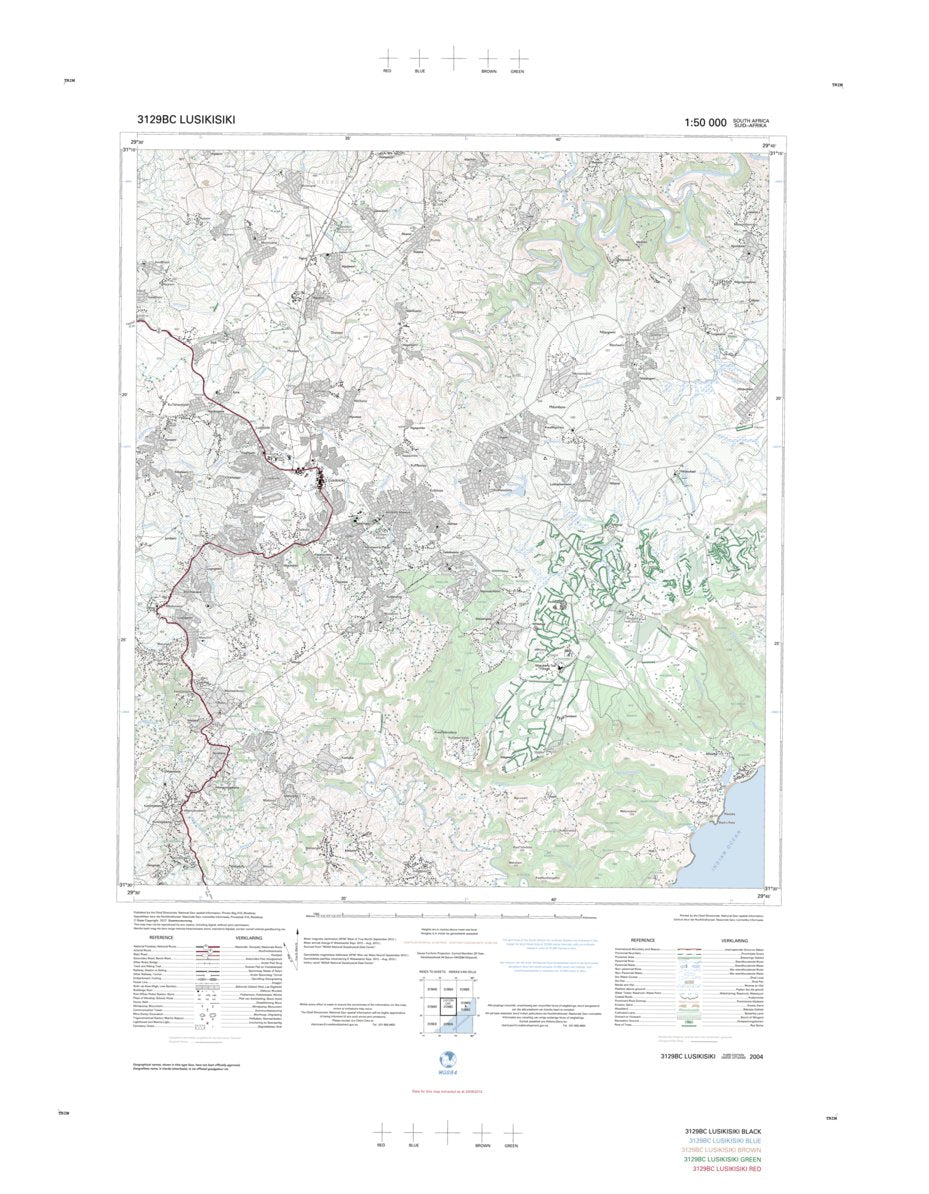 3129BC LUSIKISIKI Map by Chief Directorate National Geospatial