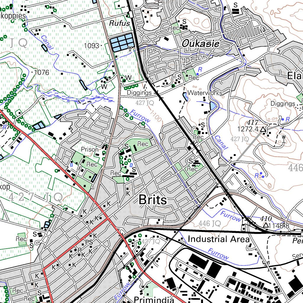 2527DB BRITS Map by Chief Directorate National Geospatial Information