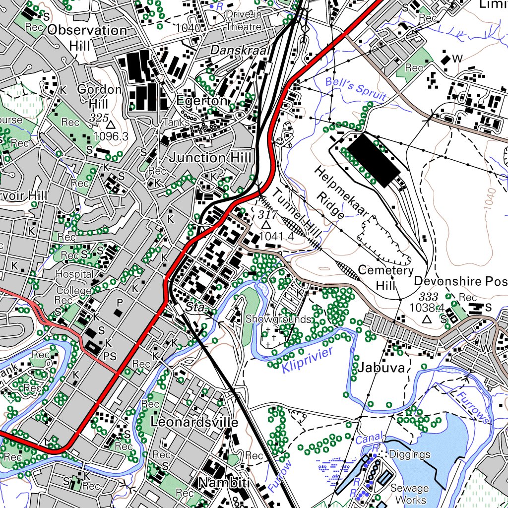 2829DB LADYSMITH Map by Chief Directorate National Geospatial