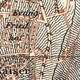 Barmen (now part of Wuppertal) city map, 1905
