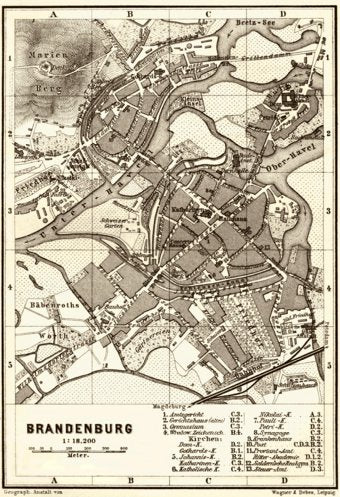 Brandenburg city map, 1887
