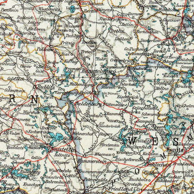Northeastern Germany Map, 1905