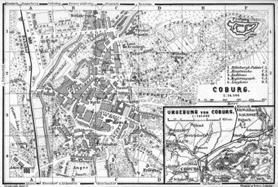 Coburg city map, 1887