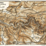 Bode River valley map from Thale to Treseburg, 1887