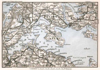 Flensburg environs map, 1911 (Germany)