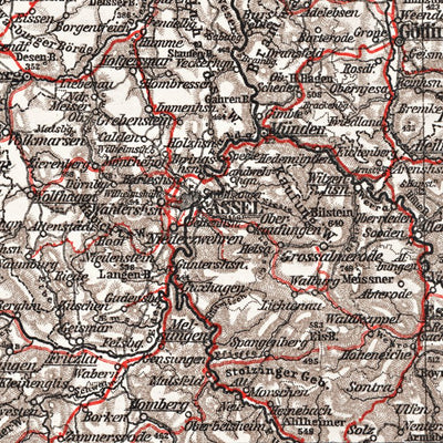 Germany, central regions. General map, 1913