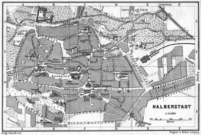 Halberstadt city map, 1887