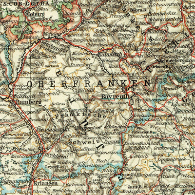 South Germany Map, 1905