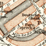 Hamburg central part map, 1906
