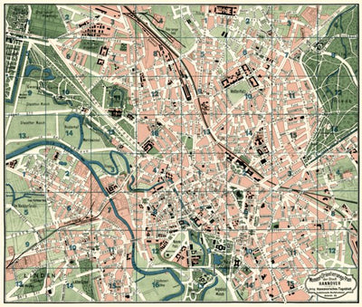 Hannover city map, 1922