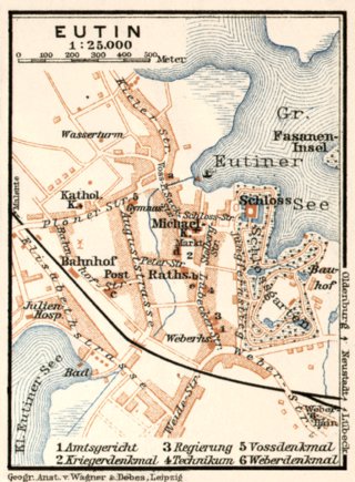 Eutin city map, 1911